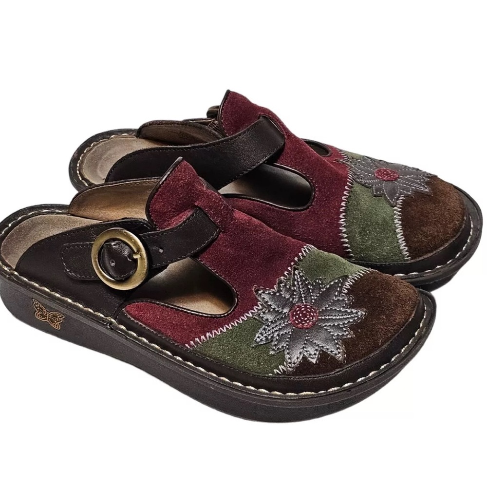 Alegria Womens ALG-917 Slip On Mules Suede Comfort Shoes Size 37/ US 7